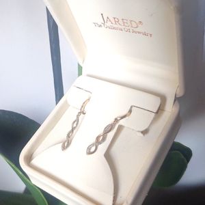 10K Yellow Gold Infinity Dangle J-Hoop Earrings